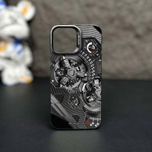เคสโทรศัพท์ลายเฟืองนาฬิกาดีไซน์ใหม่สำหรับ <span class=keywords><strong>iPhone</strong></span> 15 Pro Max 14 13 12 11 ดีไซน์เรียบง่าย กรอบชุบเงา ป้องกันการกระแทก - Product Image 2