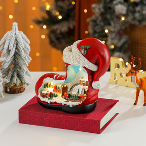 Dropshipping Shopify Resin Musical Rotating <b>Train</b> LED Music Box Night Light Christmas <b>Table</b> Decor Gift - Product Image 4