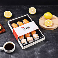 Boîte à sushi rectangulaire en bois biodégradable et recyclable, jetable, pour bento, repas, traiteur, gâteaux, pâtisseries, plats à emporter, conteneur alimentaire