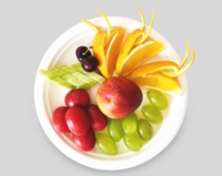 Assiette ronde écologique de 7 pouces en bagasse de canne à sucre biodégradable pour servir des aliments chauds et froids