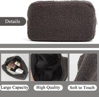 DICHOS Großräumige Sherpa-Teddy Weiche Polyester-Kosmetiktasche mit Reißverschluss Reise-Make-up-Tasche für Tägliche Aufbewahrung und Reisen