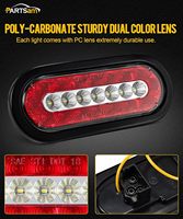 Feux arrière de remorque à Led ovales de 6.3 pouces feux stop feux de freinage rouges et blancs feux de recul et de recul, kit pour camions RV