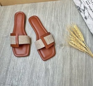 Summer Flat Square Women's Designer <b>Slippers</b> Beach Outdoor Ladies Sandals Color Matching Soft Rubber Luxury <b>Slippers</b> for Women - Product Image 5