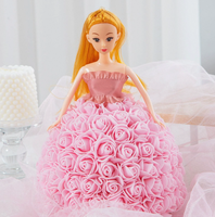 Ours en roses pour la Saint-Valentin, fleurs de roses en mousse princesse, boîte cadeau ours en roses, fleurs