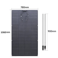 Panneaux solaires monocristallins Sunfield 24% d'efficacité 200W-210W, entièrement noirs, ETFE semi-flexibles, 30V 182mm HJT pour balcon, camping-car, marine