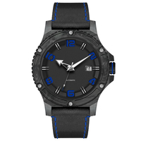 Montre pour homme de haute qualité avec logo de marque personnalisé, mouvement automatique MIYOTA 8215, boîtier en fibre de carbone et bracelet en cuir de vache, 4800M