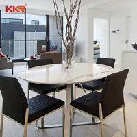 Tables populaires pour les restaurants, ensemble chaise et table de café, table en marbre désertique, salle à manger