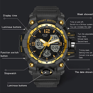 SANDA 6030 นาฬิกาสปอร์ตปีนเขากันน้ำสำหรับนักเรียน นาฬิกาข้อมืออิเล็กทรอนิกส์มัลติฟังก์ชั่น - Product Image 3
