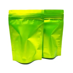 卸売生分解性ジッパーバッグマット/光沢のある純金マイラープラスチックスタンドポーチ食品包装用防臭