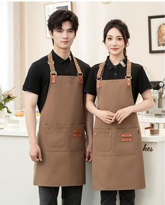 ผ้ากันเปื้อนผ้าฝ้ายแบบไม่มีแขน สั่งทำได้ พร้อมปักโลโก้ ปรับแต่งสีสันได้ ออกแบบลายปักหรือลายซับลิเมชั่น  รับผลิตจำนวนมาก  ผลิตภัณฑ์ที่ยั่งยืน - Product Image 4