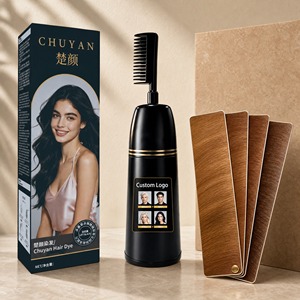 Crema de Coloración Permanente para el Cabello Negro Intenso con Aplicador de Peine, Sin Amoníaco, Servicio OEM ODM, Cobertura de Cabello Gris - Product Image 1