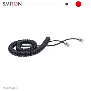 RJ9 RJ10 RJ11 RJ22 Cable <span class=keywords><strong>de</strong></span> auricular rizado Cable en espiral con resorte Piezas <span class=keywords><strong>de</strong></span> telecomunicaciones compatibles con teléfonos fijos/IP - Product Image 2
