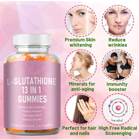 Bonbons Gommes Éclaircissants pour la Peau au Collagène Marque Blanche, Vitamines C Éclatantes, Supplément Cutané au Glutathion, Durée de Conservation 24 Mois