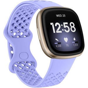 适用于 <span class=keywords><strong>Fitbit</strong></span> <span class=keywords><strong>Versa</strong></span> <span class=keywords><strong>3</strong></span>/4 运动智能手表表带配件 软硅胶腕带 橡胶表带 - Product Image 1