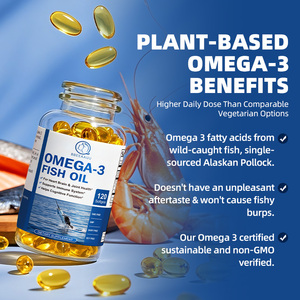 Capsules d'huile de poisson <span class=keywords><strong>oméga</strong></span> <span class=keywords><strong>3</strong></span> DHA <span class=keywords><strong>EPA</strong></span> Beworths pour la santé du cerveau et du cœur des adultes, 60 capsules par flacon - Product Image 3