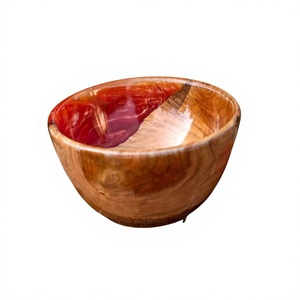 Tazón Grande para Servir Ensaladas y Aperitivos, Diseño Creativo en Madera y Resina, Vajilla Decorativa, Tazón para Servir Palomitas, Artículos Decorativos para Cocina - Product Image 5