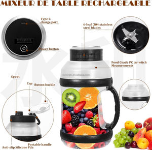 Liquidificador USB Mini Elétrico Portátil Recarregável de Alta Qualidade 2L Grande Capacidade Multifuncional para Uso Doméstico e ao Ar Livre - Product Image 5