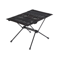 Table pliante en tissu Oxford en alliage d'aluminium avec double porte-gobelets - Table de camping et d'extérieur portable pour barbecue et pique-nique