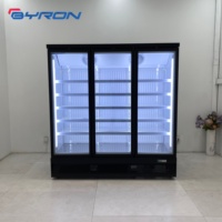 Vitrine Réfrigérée Commerciale Verticale Noire à Refroidissement par Air, Surface Propre