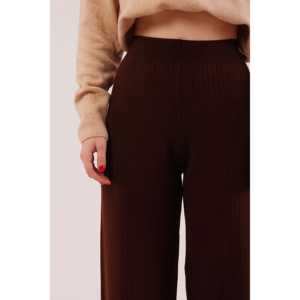 Pantalones Anchos de Mujer, Pantalones Deportivos de Punto de Cintura Alta con Cintura Acanalada, Transpirables y Marrones, al por Mayor - Product Image 4