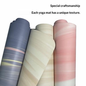Custom Logo OEM Wholesale Fluid Texture Frosted PU Rubber Yoga Mat Double Side Non Slip Portable Fitness Dance Mat - Product Image 2