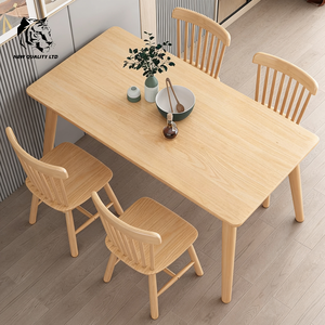 โรงงานจีนจัดหาเฟอร์นิเจอร์ห้องรับประทานอาหารไม้แบบใหม่ โต๊ะรับประทานอาหารไม้ ราคาพิเศษ รับทำโลโก้ตามสั่ง MOQ ต่ำ จัดส่งทันที - Product Image 3