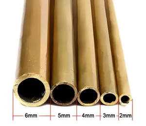 Tubo de cobre sin costura ASTM B111 C28000 C3721 duro, tubo de latón CuZn40 para tubos evaporadores