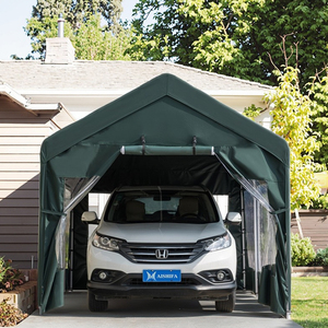 Abri d'auto extérieur personnalisable Gazebo Auvent Tente moderne et imperméable avec cadre en métal et <span class=keywords><strong>bois</strong></span> traité sous pression Style naturel - Product Image 2