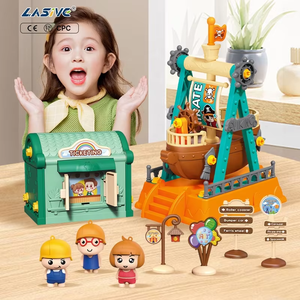 LASIVE TOYS Casa de Muñecas <span class=keywords><strong>Castillo</strong></span> DIY <span class=keywords><strong>Completa</strong></span> con Billetes, Destornillador y Mini Parque de Atracciones, Juguete de Construcción para Juego de Ocio en Interiores - Product Image 3