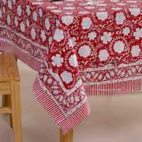 Nappe imprimée en blocs de coton nappe rectangulaire/carrée/ronde avec chemin de table/serviettes/napperon couverture de Table de dîner bohème