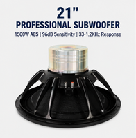 Subwoofer professionnel 21 pouces en néodyme 1500W 8 ohms AES haute puissance 96dB de sensibilité, passif, en aluminium, pour sonorisation de scène en line array