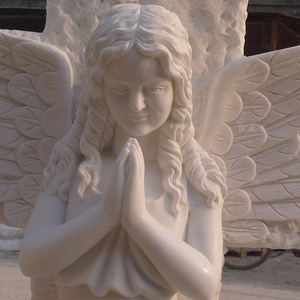 Tay Chạm Khắc đáng yêu có cánh thiên thần qua đầu đá đá cẩm thạch bia mộ - Product Image 5