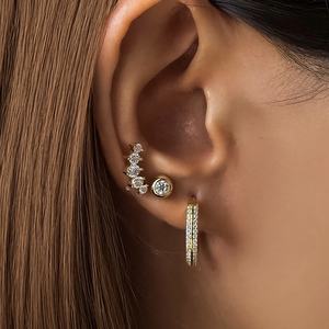 Boucles d'oreilles de luxe en forme de flocon de neige à dents de <span class=keywords><strong>scie</strong></span> plaquées rhodium en argent <span class=keywords><strong>sterling</strong></span> 925 - Product Image 6