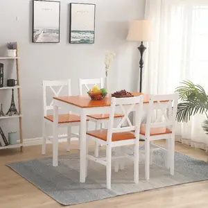 Juego de mesa de comedor KD, mesa y silla, mesas de comedor de madera de pino