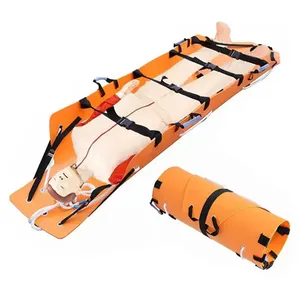 ईवीए कैरी फोल्डिंग बोर्ड रोल-टाइप रेस्क्यू हॉलिंग स्ट्रेचर, बैग के साथ चलते हुए घायलों के लिए प्राथमिक चिकित्सा स्ट्रेचर