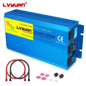 LVYUAN 1000W 3 Sockets DC 12V - AC 240V Short Circuit Power Inverter Pure Sine Wave Inverter With Australia Plug
