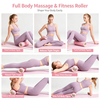 Rouleau de yoga en mousse EVA creuse à picots pour massage des tissus profonds, relaxation musculaire, remodelage corporel et exercice des fascias, unisexe, toutes saisons, Chine