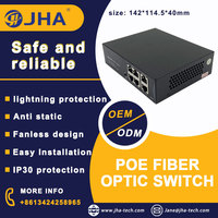 Switch de Red OEM/ODM de 4, 6, 8 y 16 Puertos, Switch Ethernet de Fibra de 100/1000M, Gigabit POE con 2 Puertos RJ45 de Enlace Ascendente