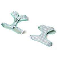 Harnais pour chien à carreaux imprimé sur mesure, réglable, souple et extensible, à porter par-dessus la tête, avec laisse assortie en option, OEM