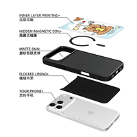 Coque de téléphone AG Feeling Black Edge avec motif d'anniversaire doré pour iPhone 17, 17 Pro Max, 16 Pro, 15 – Coque magnétique