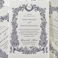 Cartes postales personnalisées haut de gamme, impression typographique de qualité supérieure, invitations de mariage, papier coton texturé gaufré