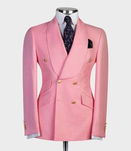 MTM-Conjunto de 3 piezas para <span class=keywords><strong>hombre</strong></span>, <span class=keywords><strong>traje</strong></span> con solapa de Chal <span class=keywords><strong>grande</strong></span>, color rosa, rojo, azul, blanco y negro, y boda para novio, de calidad, Jacquard, esmoquin para banquete - Product Image 1