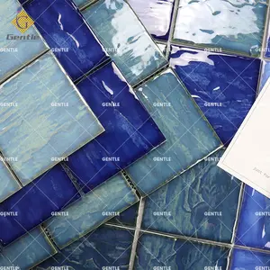Фантастическая голубая ретро-мозаичная плитка для кухни без выцветания, мозаика для ванной, бассейна