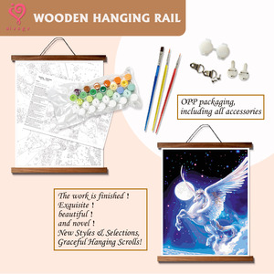 ภาพวาดระบายสีตามตัวเลข DIY ลายพระจันทร์ เพกาซัส ยูนิคอร์น ท้องฟ้าเต็มไปด้วยดวงดาว แฟนตาซี ภาพพิมพ์บนผ้าใบตกแต่งผนังบ้านสไตล์โมเดิร์น - Product Image 5