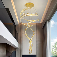 Lustre moderne de luxe en cristal pour salon - Économie d'énergie, télécommande, intensité réglable, angle de faisceau à 360°, blanc/doré/noir