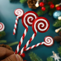 Décorations de Noël Mignonnes, Durables et Douces, Sucettes Créatives Bicolores Rouge et Blanc en Plastique, Pendentifs en Forme de Bâtonnets de Bonbons, 3,5x10,5cm