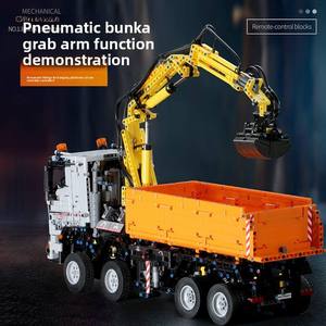 19007S Large Engineering Vehicle Pneumatic Dump Truck Electric Remote-Control ABS <b>Plastic</b> Building <b>Blocks</b> Boys 14 - Product Image 3