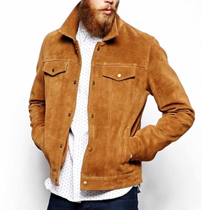 Hot Selling Western Style Comfortable Cheap Button Front Mix Size Casual <strong>Men</strong> <strong>Suede</strong> <strong>Jacket</strong> - Product Image 1