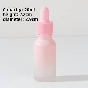Flacon compte-gouttes vide dégradé rose pour huiles essentielles 5ml-100ml, emballage cosmétique en verre pour sérum de soin, volume 10ml - Product Image 4