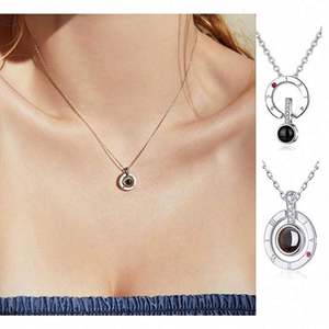 Eunavipao — collier avec pendentif rond, plaqué or 14K, bijou avec petits points, chaîne en or pour femme - Product Image 2